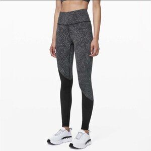 Lululemon Speed Wunder Tight Asym Leggings Womens 6 Free Spirit Ice Grey Peloton